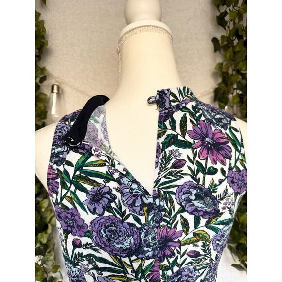 Vera Bradley Rayon Lavender Meadows Keyhole back Floral & Lace Sleeveless Blouse - Picture 10 of 11